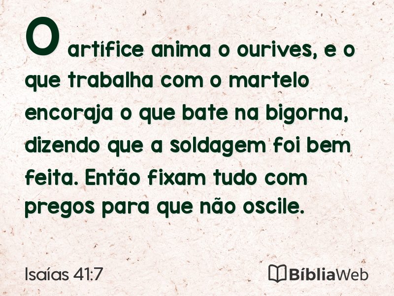 Isaías 41:7 em imagem para compartilhar