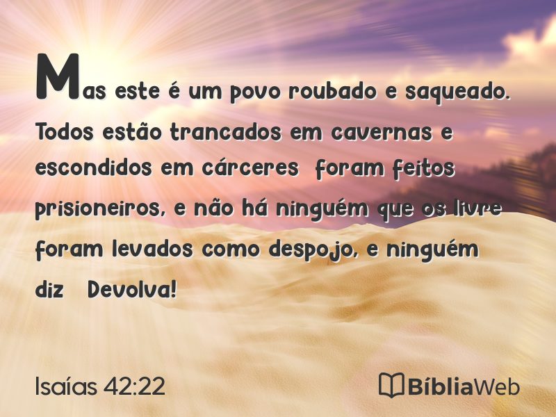 Isaías 42:22 em imagem para compartilhar
