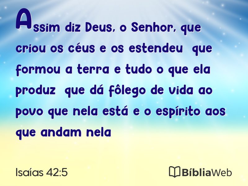 Isaías 42:5 em imagem para compartilhar