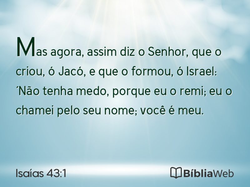 Isaías 43:1 em imagem para compartilhar