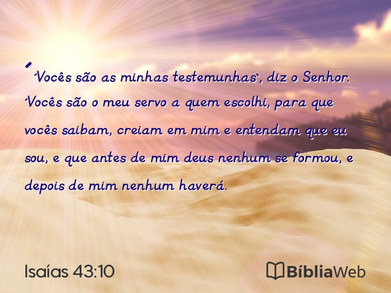 Isaías 43:10 em imagem para compartilhar