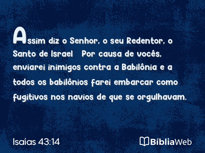 Isaías 43:14 em imagem para compartilhar