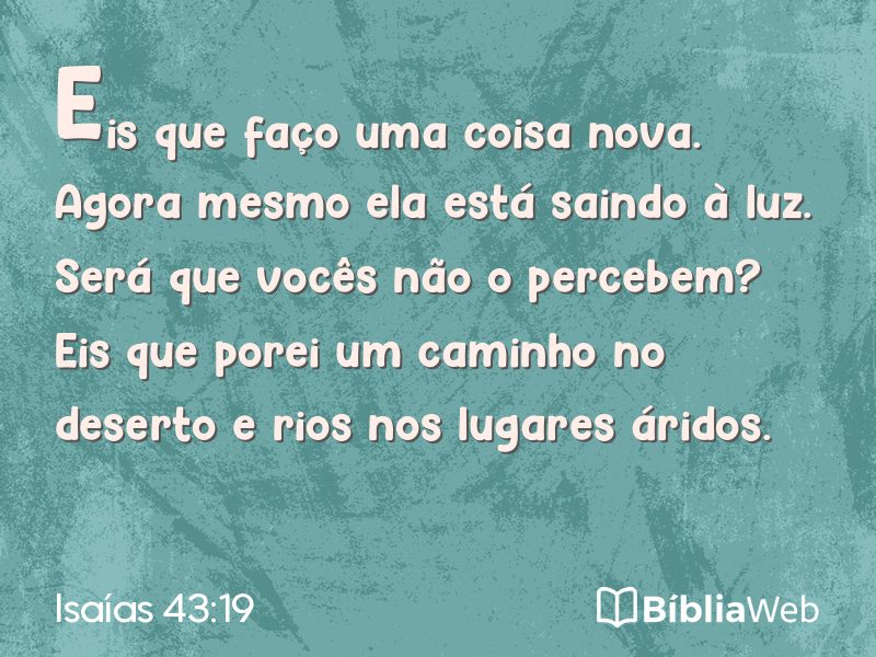 Isaías 43:19 em imagem para compartilhar