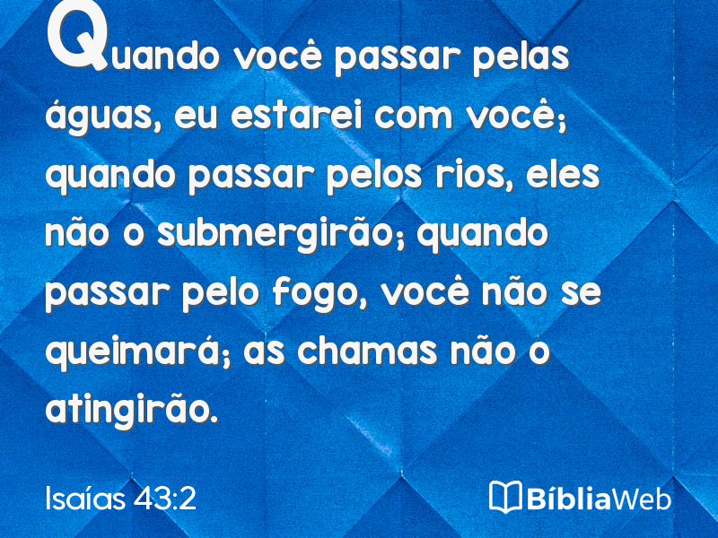 Isaías 43:2 em imagem para compartilhar