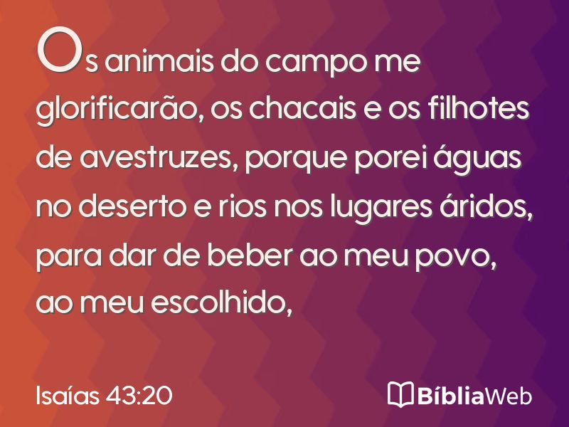 Isaías 43:20 em imagem para compartilhar