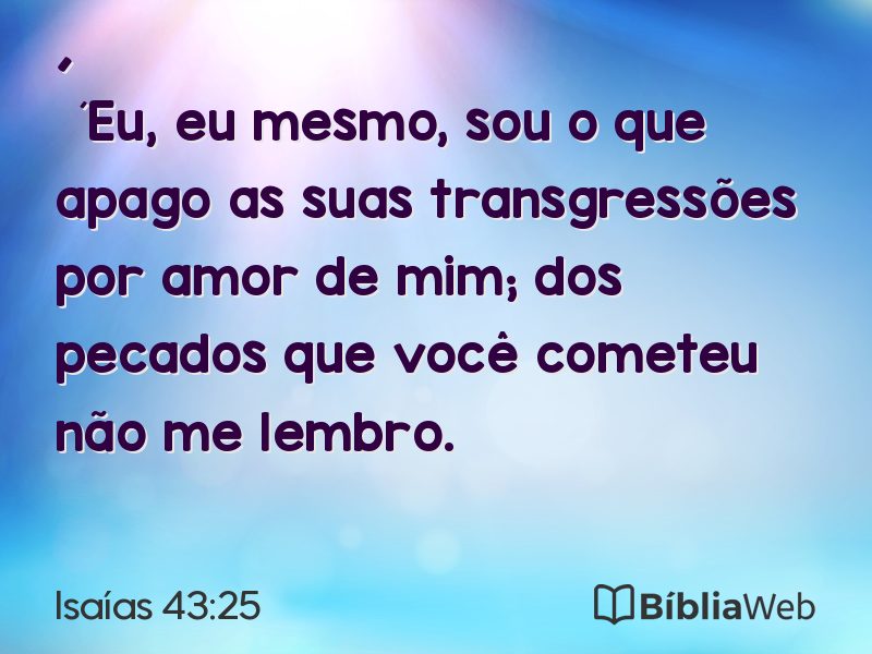 Isaías 43:25 em imagem para compartilhar