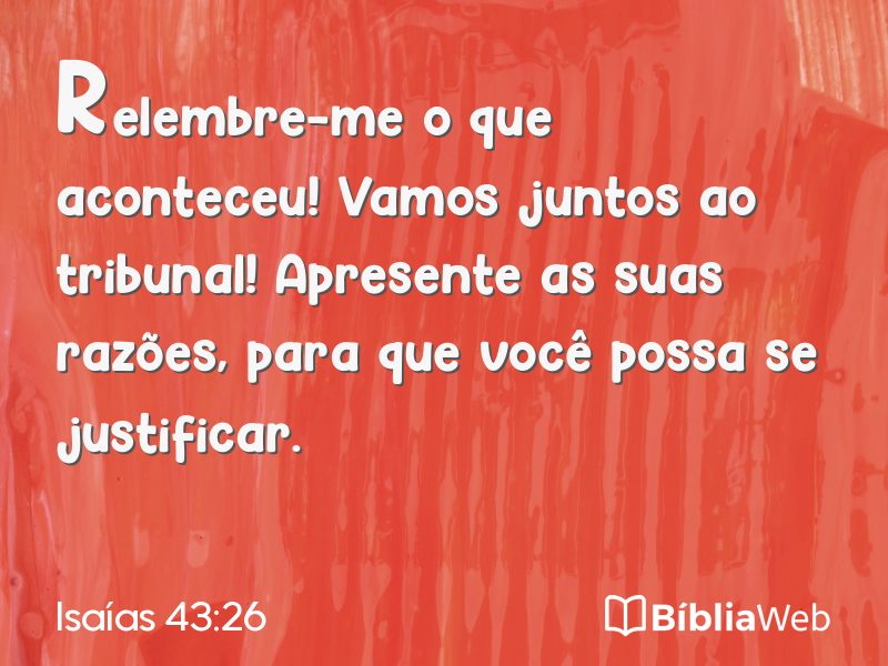 Isaías 43:26 em imagem para compartilhar