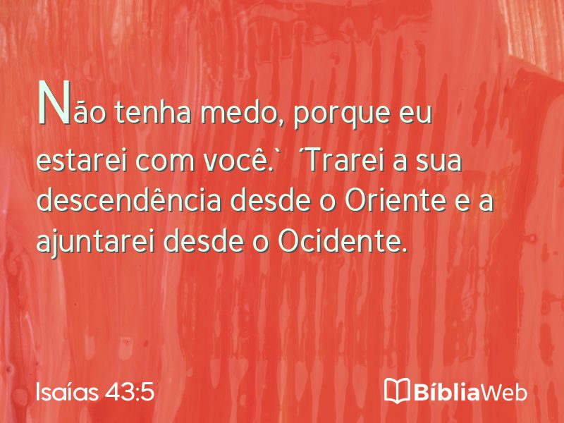Isaías 43:5 em imagem para compartilhar