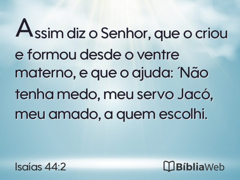 Isaías 44:2 em imagem para compartilhar