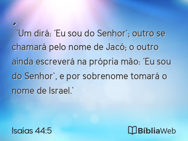 Isaías 44:5 em imagem para compartilhar