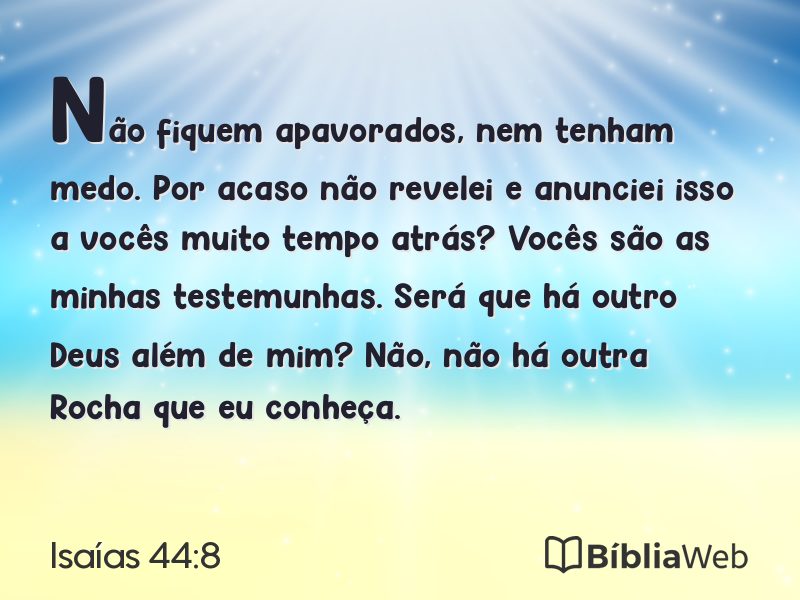 Isaías 44:8 em imagem para compartilhar