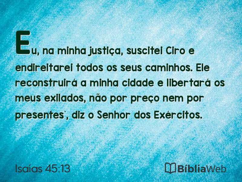 Isaías 45:13 em imagem para compartilhar