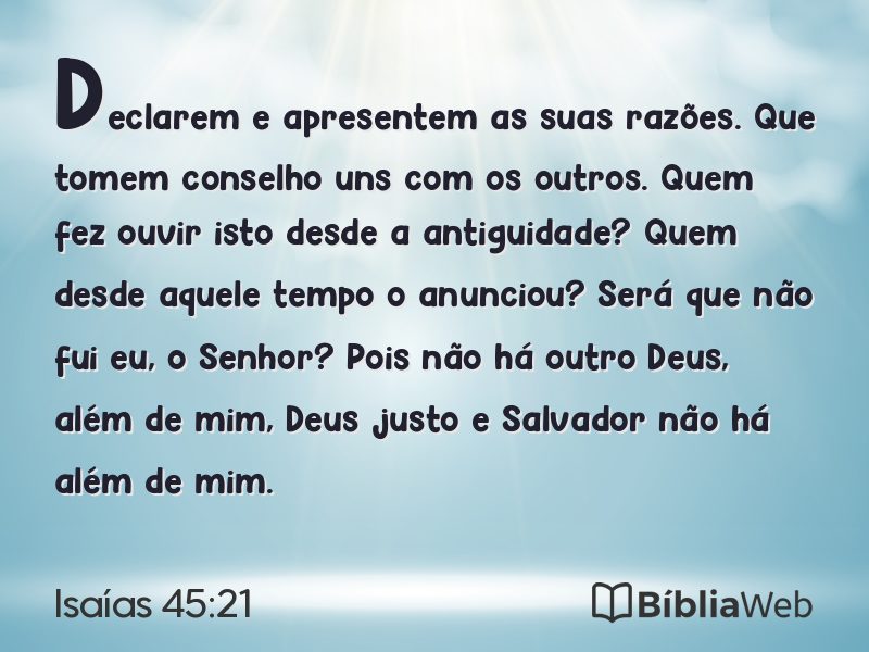 Isaías 45:21 em imagem para compartilhar