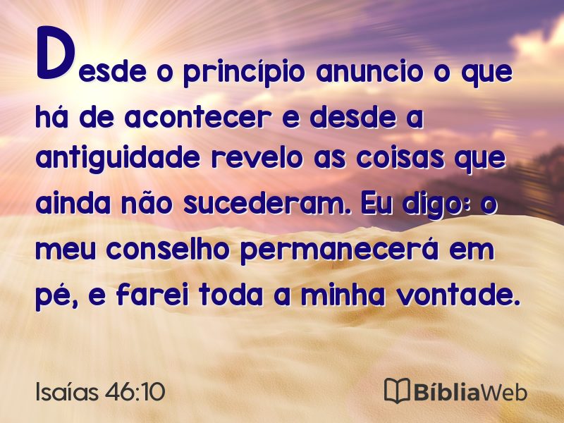 Isaías 46:10 em imagem para compartilhar