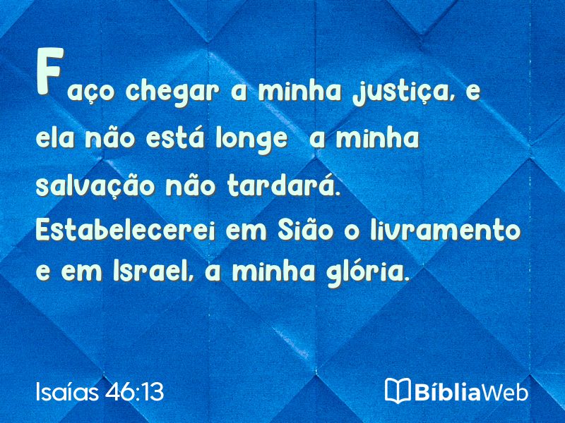 Isaías 46:13 em imagem para compartilhar