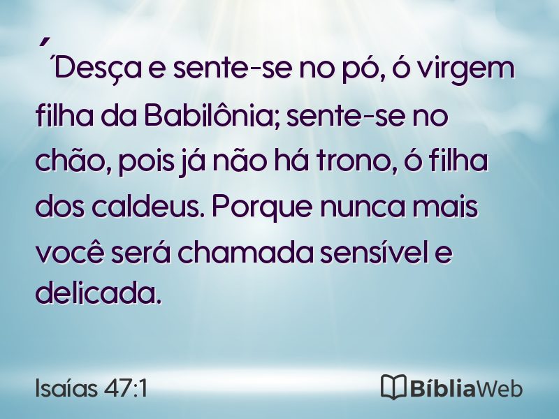 Isaías 47:1 em imagem para compartilhar