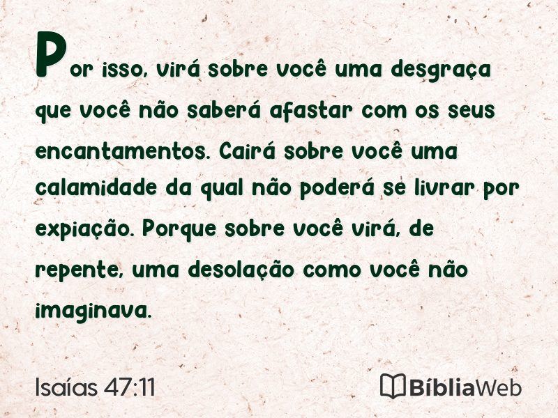 Isaías 47:11 em imagem para compartilhar