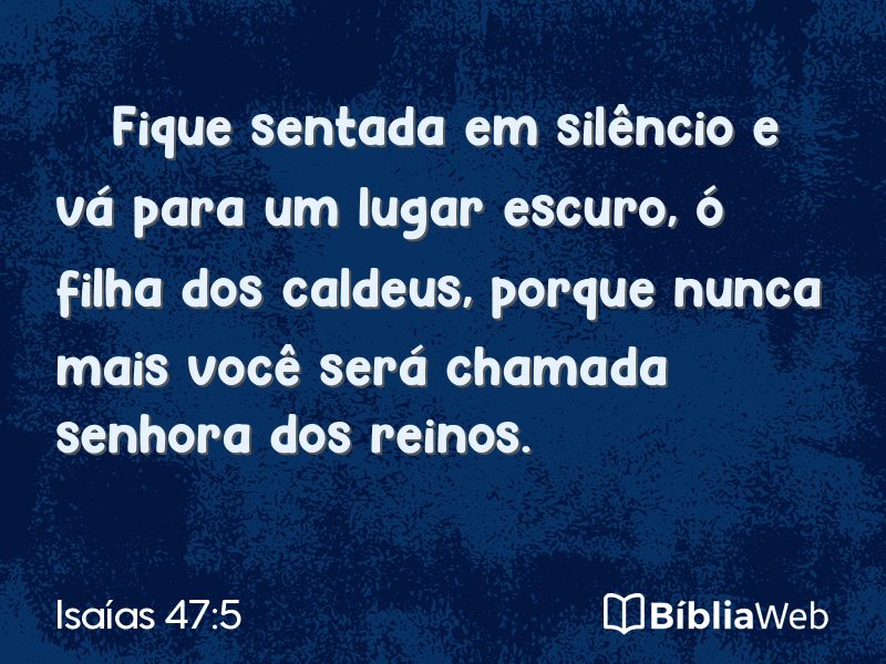 Isaías 47:5 em imagem para compartilhar