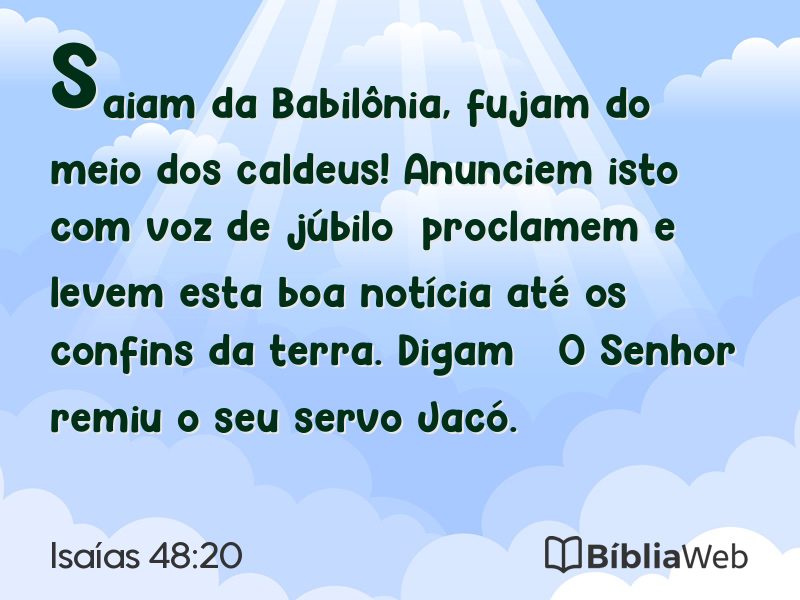 Isaías 48:20 em imagem para compartilhar
