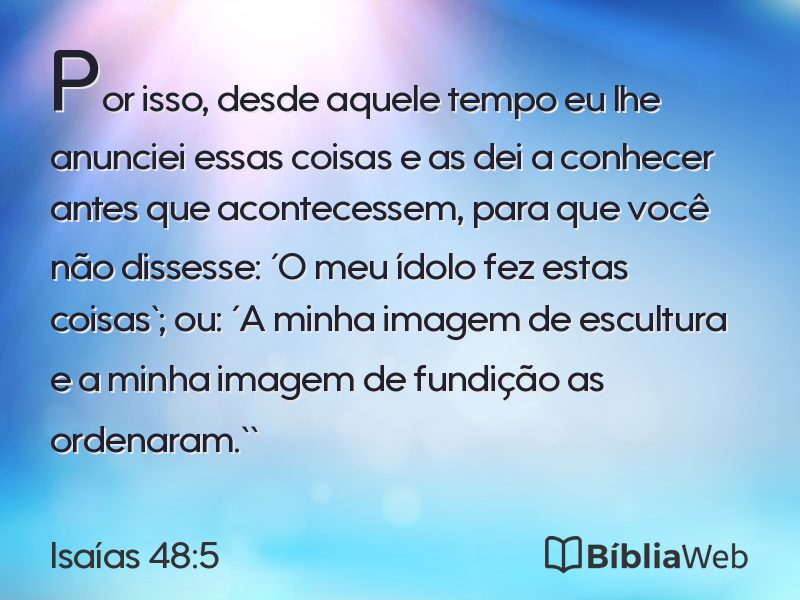 Isaías 48:5 em imagem para compartilhar