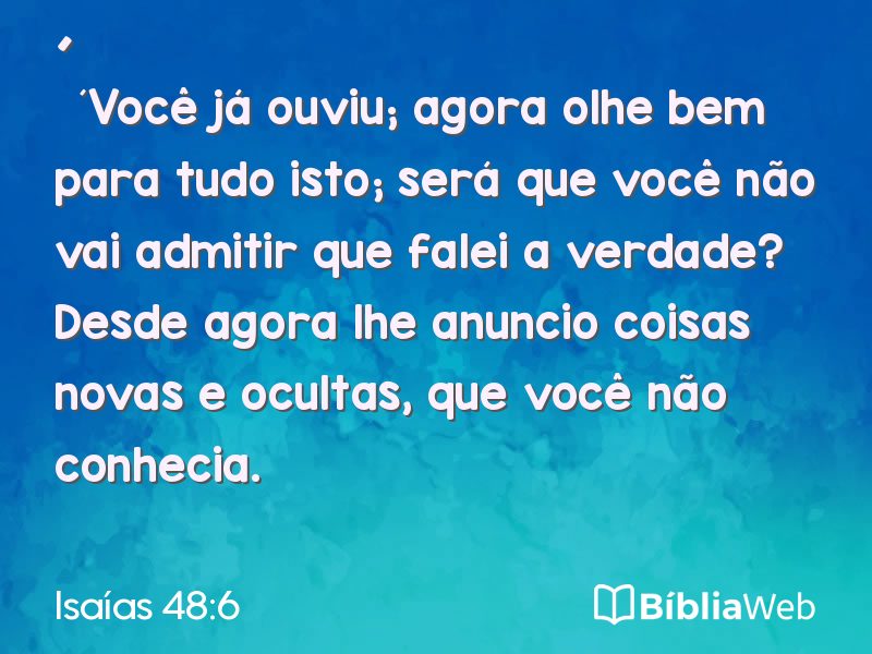 Isaías 48:6 em imagem para compartilhar