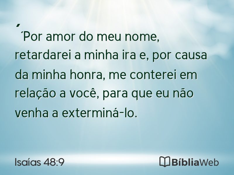Isaías 48:9 em imagem para compartilhar