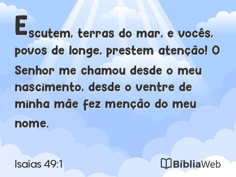 Isaías 49:1 em imagem para compartilhar