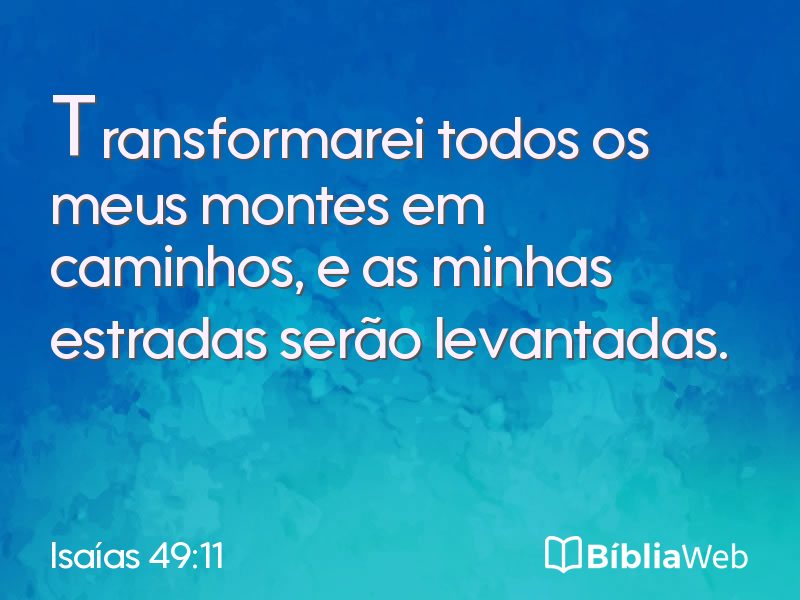 Isaías 49:11 em imagem para compartilhar
