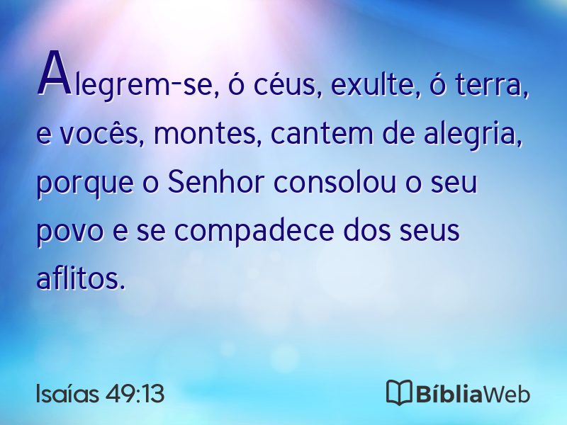 Isaías 49:13 em imagem para compartilhar