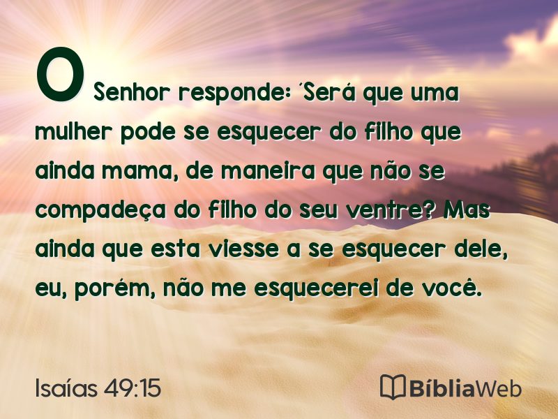 Isaías 49:15 em imagem para compartilhar