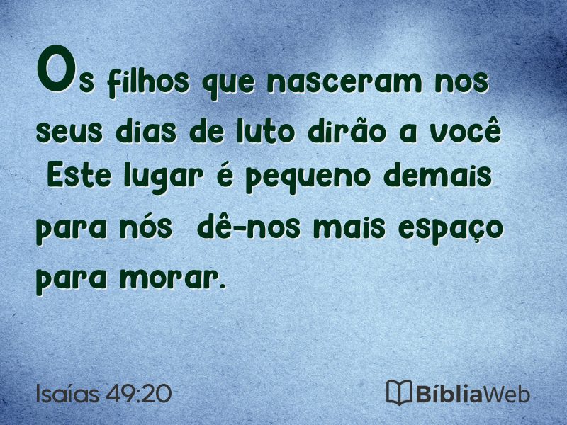 Isaías 49:20 em imagem para compartilhar