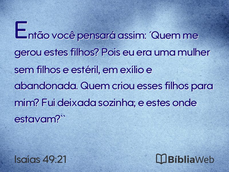 Isaías 49:21 em imagem para compartilhar