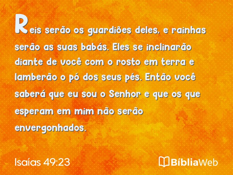 Isaías 49:23 em imagem para compartilhar