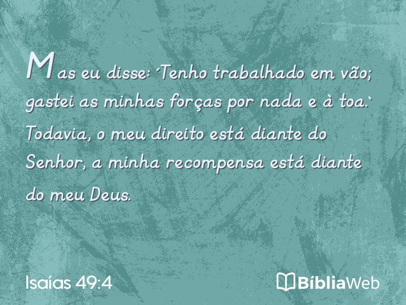 Isaías 49:4 em imagem para compartilhar