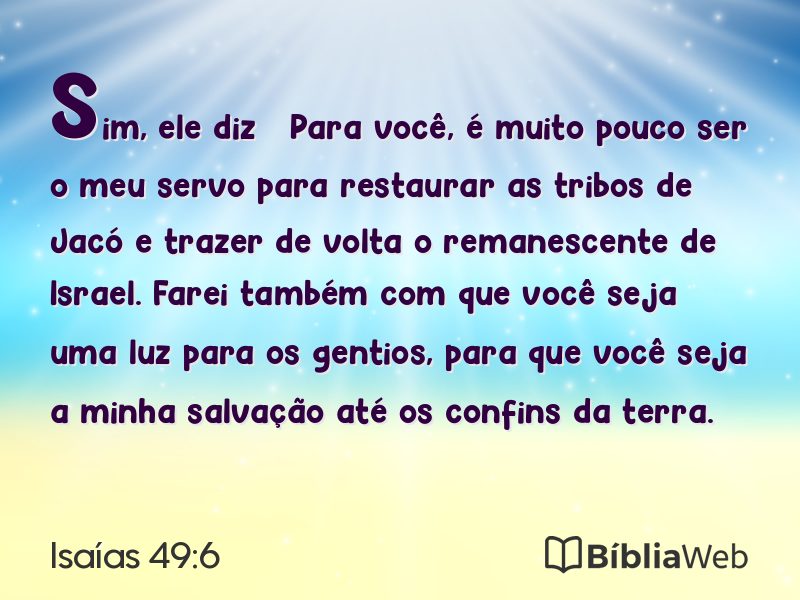 Isaías 49:6 em imagem para compartilhar