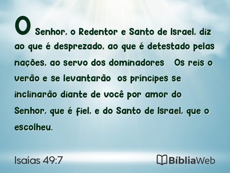 Isaías 49:7 em imagem para compartilhar