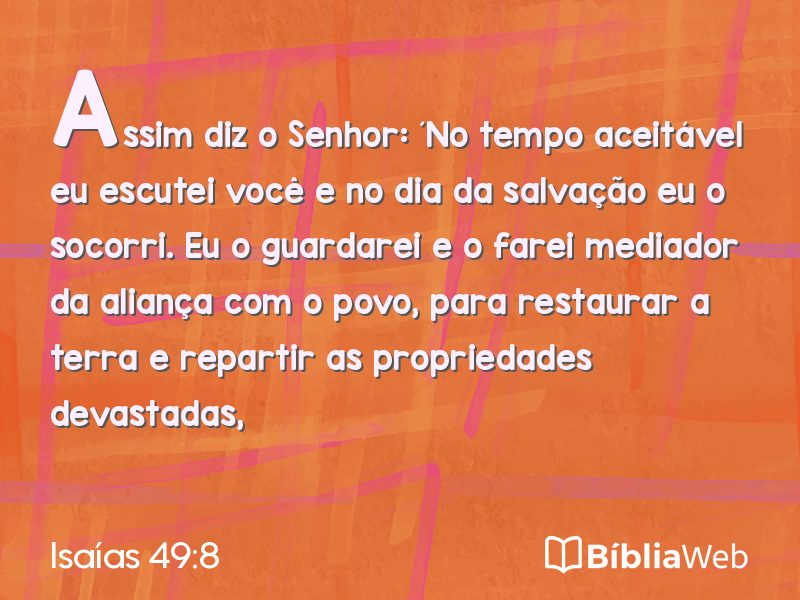 Isaías 49:8 em imagem para compartilhar