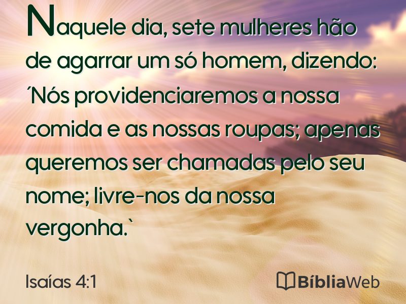 Isaías 4:1 em imagem para compartilhar