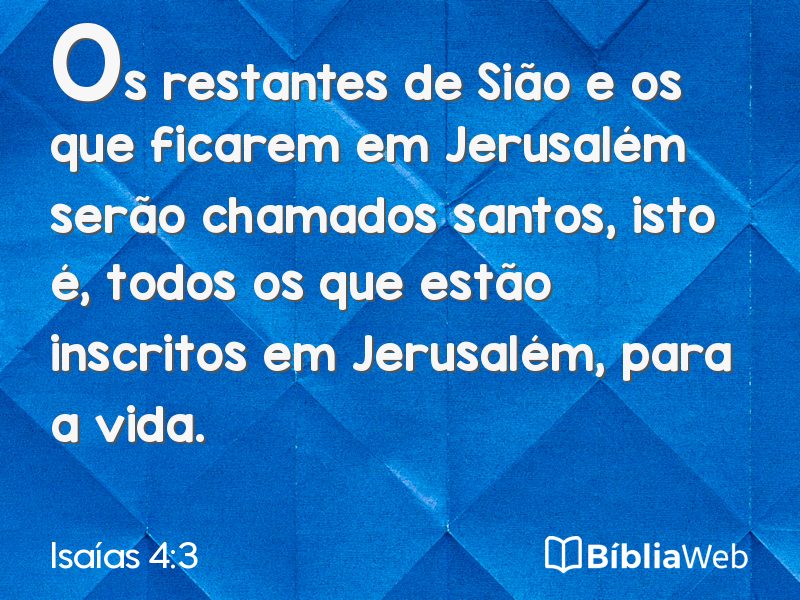 Isaías 4:3 em imagem para compartilhar