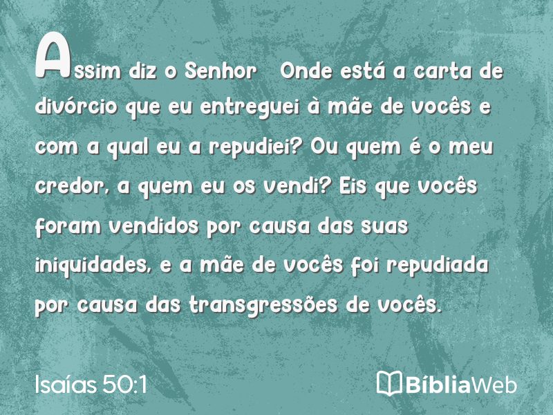 Isaías 50:1 em imagem para compartilhar