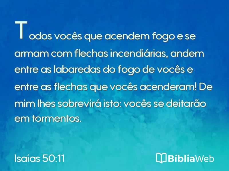 Isaías 50:11 em imagem para compartilhar