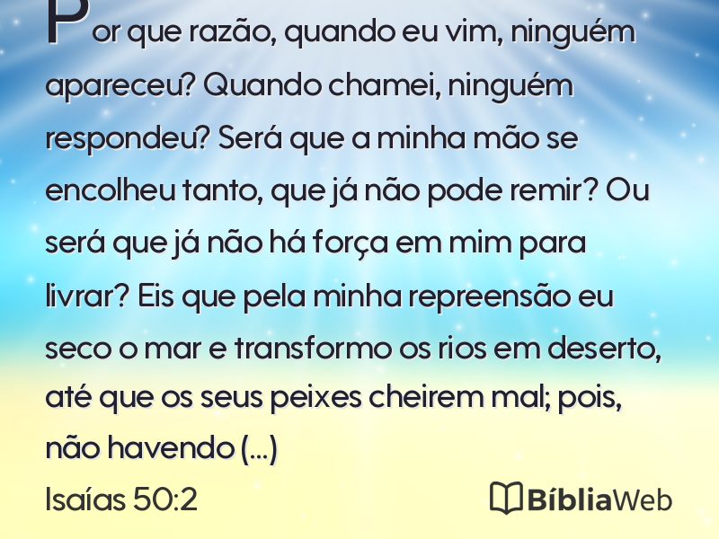 Isaías 50:2 em imagem para compartilhar