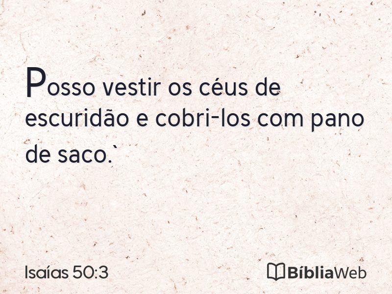 Isaías 50:3 em imagem para compartilhar