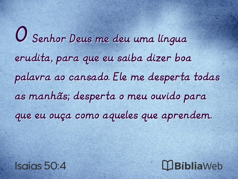 Isaías 50:4 em imagem para compartilhar