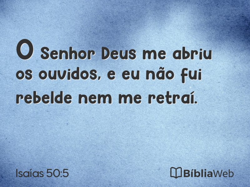 Isaías 50:5 em imagem para compartilhar