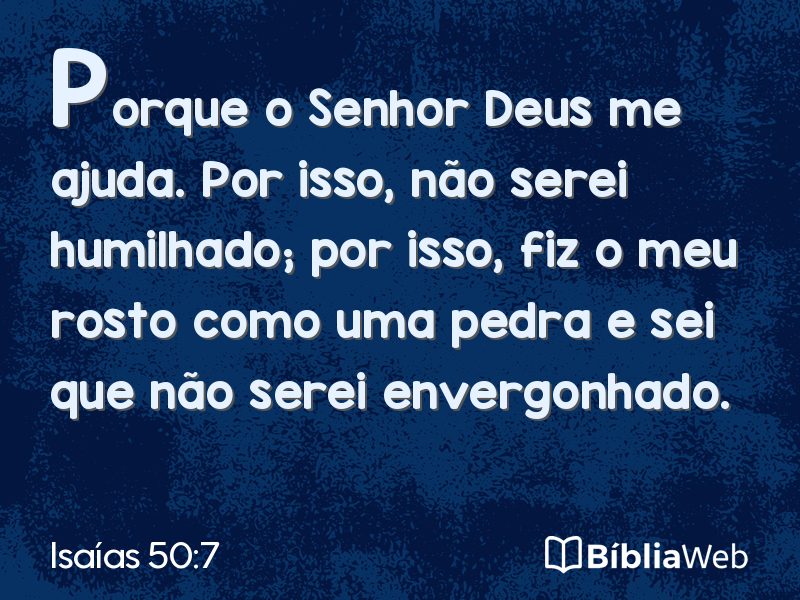 Isaías 50:7 em imagem para compartilhar