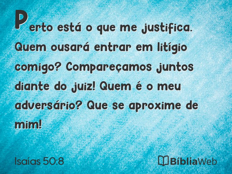 Isaías 50:8 em imagem para compartilhar
