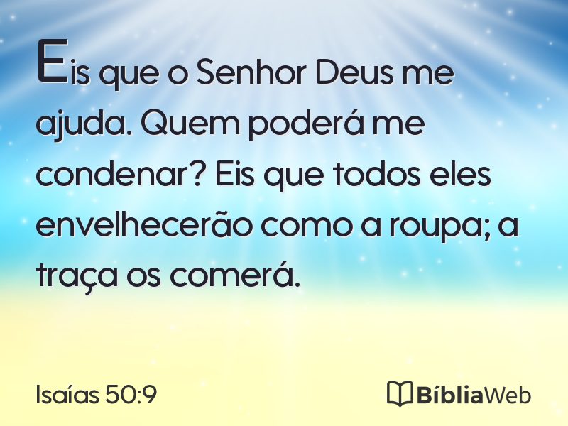 Isaías 50:9 em imagem para compartilhar