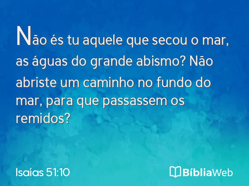 Isaías 51:10 em imagem para compartilhar