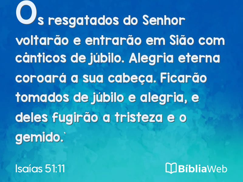 Isaías 51:11 em imagem para compartilhar